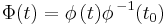 \Phi(t)=\phi\,(t){\phi\,}^{-1}(t_0)