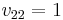  v_{22}= 1 