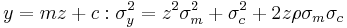 y=mz%2Bc: \sigma^2_y=z^2\sigma^2_m%2B\sigma^2_c%2B2z\rho \sigma_m\sigma_c