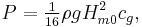 P = \tfrac{1}{16} \rho g H_{m0}^2 c_g,