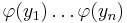 \varphi(y_1)\ldots\varphi(y_n)