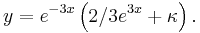 y=e^{-3x}\left(2/3 e^{3x} %2B \kappa\right). \,