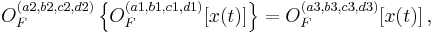 O_F^{(a2,b2,c2,d2)} \left \{ O_F^{(a1,b1,c1,d1)}[x(t)] \right \} = O_F^{(a3,b3,c3,d3)}[x(t)] \, ,