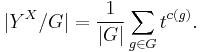 |Y^X/G| = \frac{1}{|G|}\sum_{g \in G} t^{c(g)}.