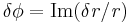 \delta \it{\phi}=\rm{Im}(\it{\delta r/r})