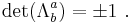 \det (\Lambda^a_b) = \pm 1\ .