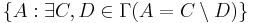 \{A:\exists C,D\in\Gamma ( A = C\setminus D)\}