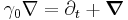 
\begin{align}\gamma_0 \nabla &= \partial_t %2B \boldsymbol{\nabla} \end{align} 
