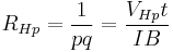 R_{Hp} = \frac{1}{pq} = \frac{V_{Hp}t}{IB}