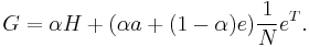 G = \alpha H %2B (\alpha a %2B (1-\alpha)e) \frac{1}{N} e^T.