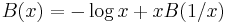  B(x) = - \log x %2BxB(1/x)