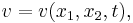  v = v( x_1, x_2, t ), 