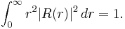 \int^\infty_0 r^2 |R(r)|^2 \, dr = 1.