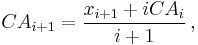 CA_{i%2B1} = {{x_{i%2B1} %2B i CA_i} \over {i%2B1}}\,,