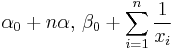 \alpha_0%2Bn\alpha,\, \beta_0%2B\sum_{i=1}^n \frac{1}{x_i}\!