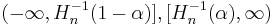 (-\infty, H_n^{-1}(1-\alpha)], [H_n^{-1}(\alpha), \infty)