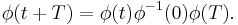  \phi(t%2BT)=\phi(t) \phi^{-1}(0) \phi (T).\ 