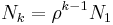 N_{k} = \rho^{k-1} N_1