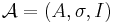 \!\mathcal A = (A, \sigma, I)