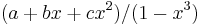 (a%2Bbx%2Bcx^2)/(1-x^3) \,