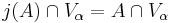 j(A) \cap V_\alpha = A \cap V_\alpha