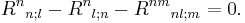  R^n {}_{n;l} - R^n {}_{l;n} - R^{nm} {}_{nl;m} = 0.\,\!