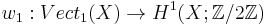 w_1:Vect_1(X) \to H^1(X; \Z/2\Z)