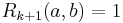 R_{k%2B1}(a, b) = 1