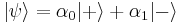 |\psi\rangle = \alpha_0|%2B\rangle%2B\alpha_1|-\rangle