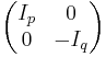 \begin{pmatrix} I_p & 0 \\ 0 & -I_q \end{pmatrix}