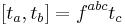 [t_{a}, t_{b}] = f^{abc} t_{c}