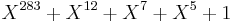  X^{283} %2B X^{12} %2B X^7 %2B X^5 %2B 1 