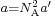 \scriptstyle a=N_\mathrm{A}^2 a'