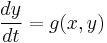 \frac{ dy }{ dt } = g(x,y)