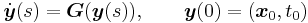  \dot{\boldsymbol{y}}(s) = \boldsymbol{G}(\boldsymbol{y}(s)), \qquad \boldsymbol{y}(0)=(\boldsymbol{x}_0,t_0)