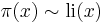 \pi(x)\sim\operatorname{li}(x)