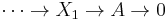 \cdots \rightarrow X_1\rightarrow A\rightarrow 0