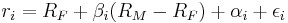 r_i = R_F %2B\beta_i(R_M-R_F)%2B\alpha_i%2B\epsilon_i