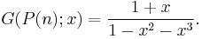 G(P(n);x)=\frac{1%2Bx}{1-x^2-x^3}.