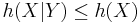 h(X|Y) \leq h(X)