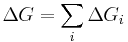 \Delta G = \sum_{i}^{}{\Delta G_i}