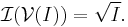  \mathcal I (\mathcal V(I)) = \sqrt I .