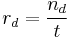 r_d = \frac {n_d} {t} 