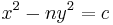 x^2-ny^2 = c