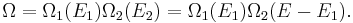 \Omega = \Omega_1 (E_1) \Omega_2 (E_2) = \Omega_1 (E_1) \Omega_2 (E-E_1)  . \,