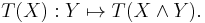 T(X)�: Y \mapsto T(X\wedge Y).