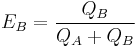 E_B = \frac{Q_B}{Q_A %2B Q_B}