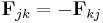 \mathbf{F}_{jk} = -\mathbf{F}_{kj}