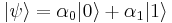 |\psi\rangle = \alpha_0|0\rangle %2B \alpha_1|1\rangle