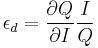 \epsilon_d = \frac{\partial Q}{\partial I}\frac{I}{Q} 